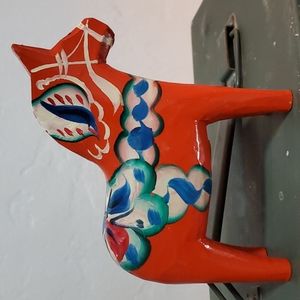 Authentic Dala Swedish Wooden Horse, Good Luck, Made in Sweden, Bandaks